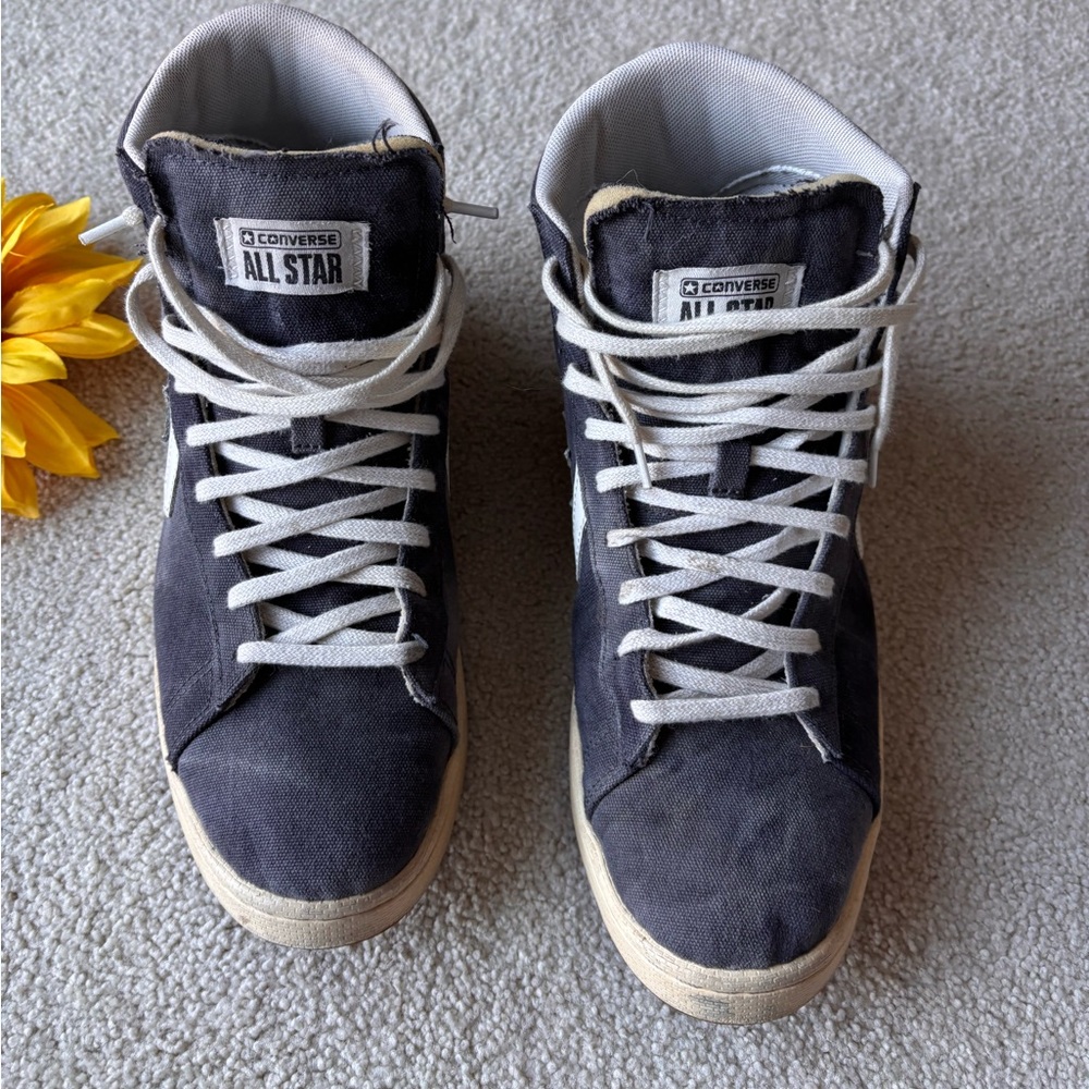 Converse Mid High Top Navy Canvas Sneakers Men 12.5 Star Logo